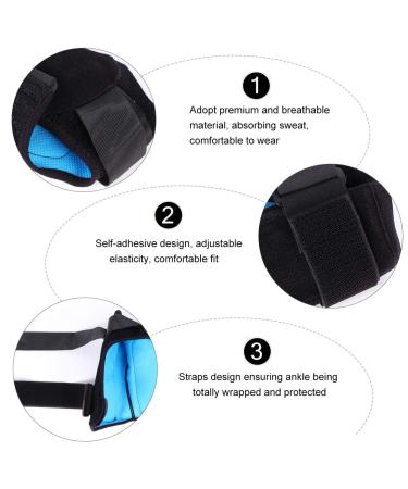 Ankle Brace Sports Pads - Travel Size Foam Protector for Sprains - Luggage Locks & Kickstand - Fitness Volleyball Gear - Black 26x13cm - Buy Online on GoSupps.com