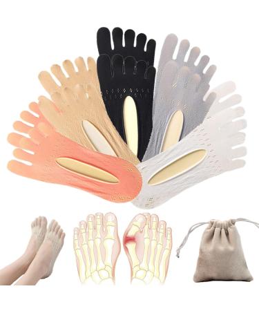 Orthoes Bunion Relief Socks Projoint Antibunions Health Sock Sock Align Toe Socks for Bunion Anti Bunion Socks Anti Bunion Socks for Women and Men Bunion Pads to Wear With Shoes (Five Colors 10pairs) Five Colors 10 Pairs