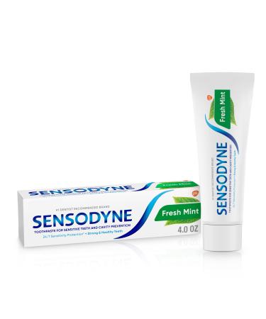 Sensodyne Fresh Mint Cavity Prevention and Sensitivity Relief Toothpaste  Sensitive Teeth Treatment and Cavity Protection - 4 Ounces