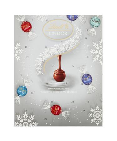 Lindt Lindt Lindor 2024 Assorted Chocolate Advent Calendar | Large 297g | A Delicious Assortment of Milk Salted Caramel Coconut Milk and White Truffles for Him and Her | For