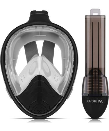 Vaincre 180 Full Face Snorkel Mask | Panoramic View Anti-Fog Anti-Leak | Adjustable Head Straps | Black Small/Medium | Ideal for Kids and Adults - Buy Online on GoSupps.com