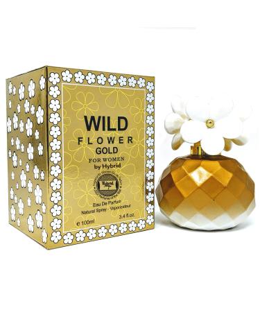 J & H VARIETY PERFUME J&H WILD FLOWERY GOLD 3.4 Fluid Ounce Eau de Parfum Spray for Women Wonderful Gift Succulent Wild Berries for all Skin Types Daytime and Casual Use