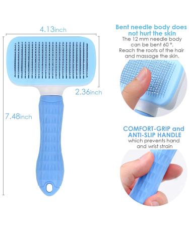 TIMINGILA Self Cleaning Slicker Brush for Dogs and Cats - Pet Grooming Tool for Undercoat, Shedding, Mats, Tangled Hair, Dander - Massages, Improves Circulation - Blue - Buy Online on GoSupps.com