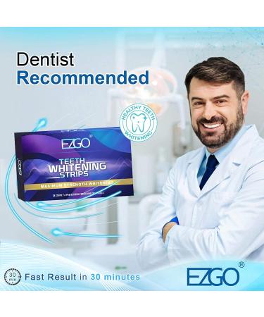 EZGO Teeth Whitening Strips - 28 Non-Sensitive White Strips for Fast-Result Tooth Whitening - Removes Smoking, Coffee, and Wine Stains - Gentle and Safe - 28 Count (Pack of 1) - Buy Online on GoSupps.com