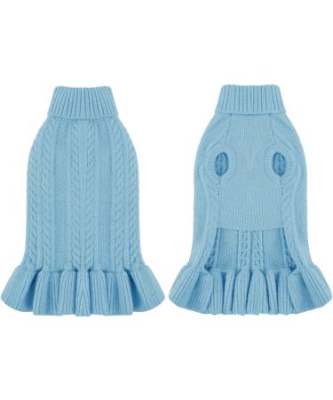 Alagirls Winter Fleece Dog Sweater - Warm Christmas Knit Outfit for Medium Dogs & Kittens - Buy Online on GoSupps.com