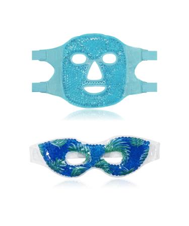 ZN CUET D Bundle of Gel Beads Ice Face Mask for Headaches Puffy Eyes Redness and Gel Bead Mask with Eye Holes