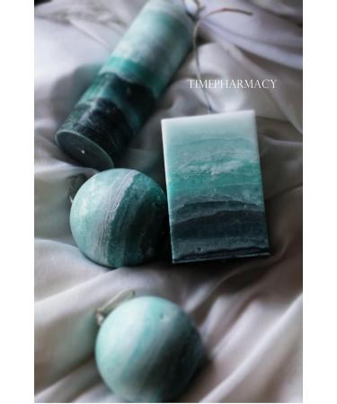 Handmade Scented Candles | Black Berry Laurel | Green Sea Shore Theme | Soy Candles for Home Decor | Unique Artistic Gift for Him/Her | Cuboid 7x12cm - Buy Online on GoSupps.com