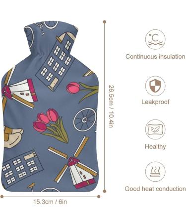 City Hot Water Bottle with Plush Cover | Hand Warmer for Adults & Children - 26.5x15.3cm | International Shipping Available - Buy Online on GoSupps.com