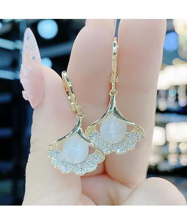 Earrings for Women Green Leaf Silver Stud Earrings Opal Leaf Buckle Earrings Premium Diamond Green Leaf Silver Stud Earrings Earrings for Women - Buy Online on GoSupps.com