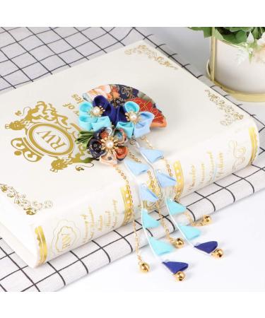 LALAFINA Girls Hair Accessories Flower Hair Clips 1pc Japanese Hair Clips Kimono Flower Hairpin Tassel Headdress Fans Shape Barrettes Hanfu Headwear for Women Blue Flower Hair Clip Flower Hair Clip - Buy Online on GoSupps.com