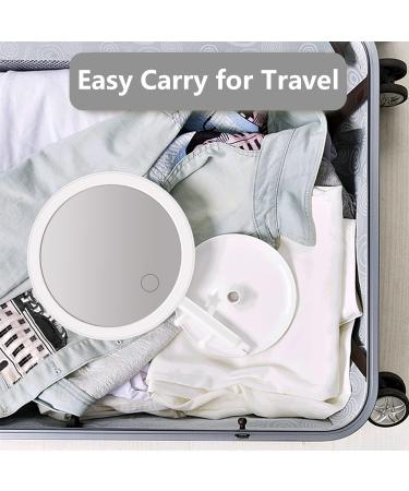 OUOYYO Travel Mirror - 25 LED Touch Screen Lighted Makeup Mirror | Dimmable Brightness, 3 Modes | Portable & Compact Vanity Mirror for Women (White) - Buy Online on GoSupps.com
