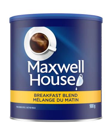 Maxwell House Breakfast Blend Ground Coffee 900G Canister (6 Pack) Unflavored 900 g (Pack of 6)