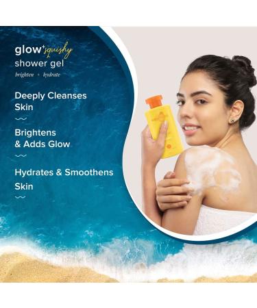 Glow+ Squishy Shower Gel - Papaya & Vitamin C Body Wash for Glowing Skin | Deep Cleansing & Gentle Exfoliation | 8.45 Fl Oz/250ml - Shop Internationally - Buy Online on GoSupps.com