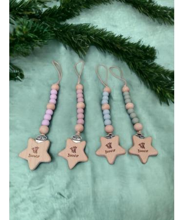 BOOWUP Baby Dummy Clips Silicone Holder - Turquoise&Lilac Soother Chain for Boys and Girls | BabyNewborn Pacifier Soother Clips - Buy Online on GoSupps.com