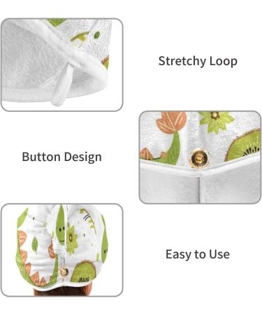 Green Dinosaurs Kiwi Fruit Hair Towel 2 Pack | Super Absorbent Quick Dry Hair Turbans for Women & Girls - Buy Online on GoSupps.com
