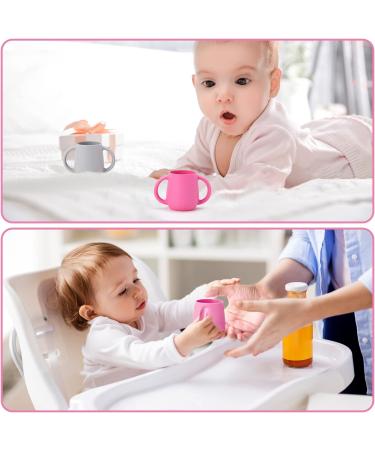 Silikong Tiny Cups (2 oz) for Toddlers - 100% Food-Grade Silicone | Baby Led Weaning Tools - 2 Pack (Pink/Gray) - Buy Online on GoSupps.com