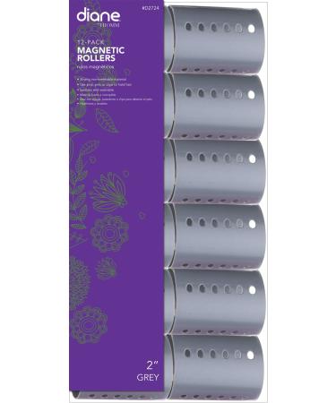 Diane Magnetic Hair Roller, Grey, 2 Inch, Strong material, unbreakable material, curls, perm, holds hair in place, perfect for any hair style, sanitary, washable, 2, Static electricity holds hair in place, Wrap faster and easier, Fast and easy to clean, U - Buy Online on GoSupps.com