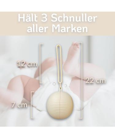 Schnullerbox Silicone | BPA-Free Pacifier Storage Travel Case | Safe High-Quality Baby Accessories for Toddlers | Beige Pacifier Bag & Chain - Buy Online on GoSupps.com