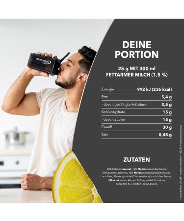 Best Body Nutrition Gourmet Premium Pro Protein Shake - Yoghurt Lemon | 4 Components: Caseinate Whey Concentrate Whey Isolate Egg Bar - 500g Can (1 Pack) - International Shipping Available - Buy Online on GoSupps.com