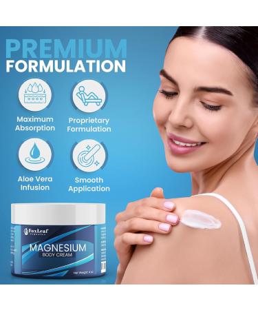 Magnesium Cream for Sleep Leg Cramps & Muscle Soreness Highly Concentrated & Deep Penetrating Topical Magnesium Chloride - Arnica Shea Butter & Lavender Oil Made in USA 4oz 4 Fl Oz (Pack of 1) - Buy Online on GoSupps.com
