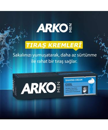 Arko Cool Menthol Shaving Cream Blue 100 Gram - Buy Online on GoSupps.com
