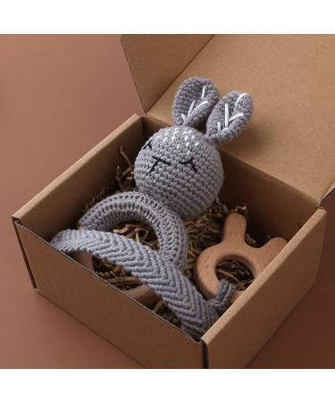 Buy Tian-K 3-Piece Beech Wood Baby Bite Rings & Animal Rattles - Eco-Friendly Infant Toy Set - Buy Online on GoSupps.com
