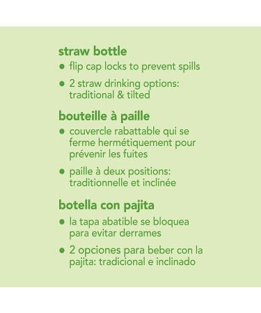 Green Sprouts Straw Bottle - 10oz | Silicone Straw for Healthy Development | Spill-Proof Flip-Cap | Dishwasher Safe - Pink - Buy Online on GoSupps.com