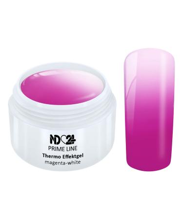 Prime Line - Thermo Color Uv Led Gel Magenta-White Design White - Made in Germany - 5ml