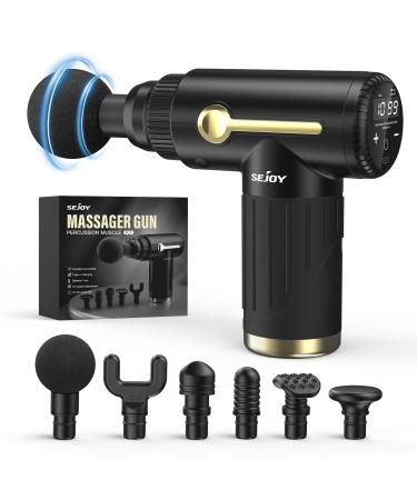 Deep Tissue Massager portable percussion muscle massage gun small for athletes electrical pain relief handheld back massage devices (black)