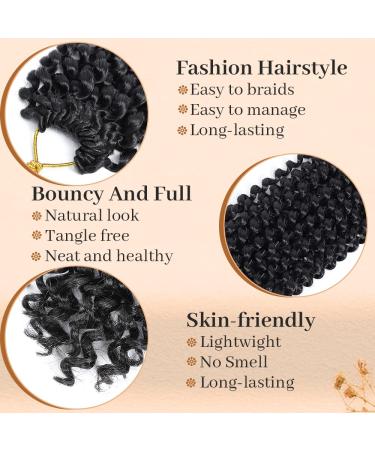 22 Inch Water Wave Passion Twist Hair Crochet Braiding Extensions - 6 Packs Long Bohemian Synthetic Hair - 1B Color - Buy Online on GoSupps.com