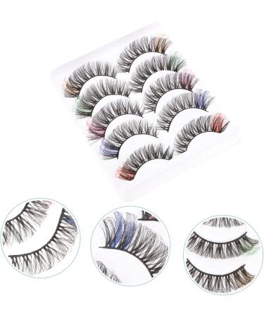 minkissy 20 Pairs Color Five Pairs of Eyelashes Fluffy Colored False Eyelashes Cosplay Lashes Half Colored Eyelashes Fluffy Eye Lashes Glitter Lashes Cat Halloween Set Imitation - Buy Online on GoSupps.com