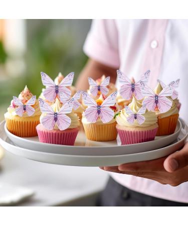 Shop Alegre 72 Edible Butterflies Cupcake Toppers | Purple Cake Decor for Birthdays Weddings & Baptisms - Buy Online on GoSupps.com