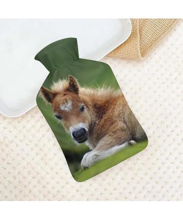 Buy Brown Horse Hot Water Bottle with Plush Cover - Cozy Hand Warmer for Adults & Children | 26.5x15.3cm - International Shipping Available - Buy Online on GoSupps.com