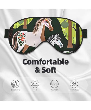 Soft Animal Embroidery Horse Eye Mask - Adjustable Breathable Light Blocking Double-Sided Sleep Mask for Comfortable Sleep - Buy Online on GoSupps.com