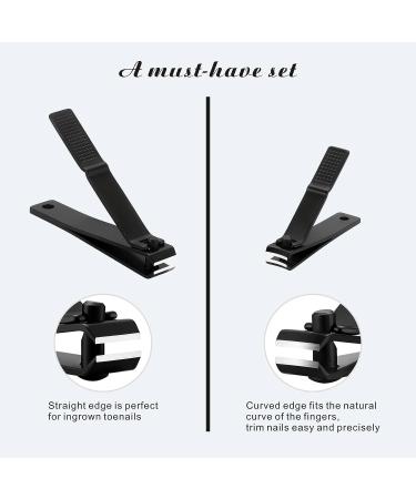 Tomata Ultra Sharp Nail Clippers Set for Thick Nails - Fingernail and Ingrown Toenail Cutter with File (Black) | Precision Nail Care Tool - Buy Online on GoSupps.com