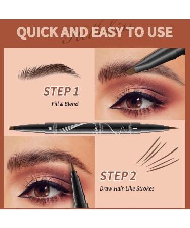Eyebrow Pen Microblading Eyebrow Pencil with -Fork-Tip and Precise Brush Create Natural Hair-Like Brows Eyebrow Pencil (BW2) - Buy Online on GoSupps.com