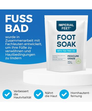 Pedicure Quality Foot Soak with Tea Tree Oil & Epsom Salt | Helps Treat Nail Fungus Athletes Foot | Anti Fungal Nail Treatment | Foot Moisturiser & Deodorizer Feet Soak | Exfoliating Foot Soak - Buy Online on GoSupps.com