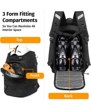 Ski Boot Bag 50L Waterproof Travel Backpack for Ski Gear & Accessories | Black | Men, Women, Youth - Buy Online on GoSupps.com