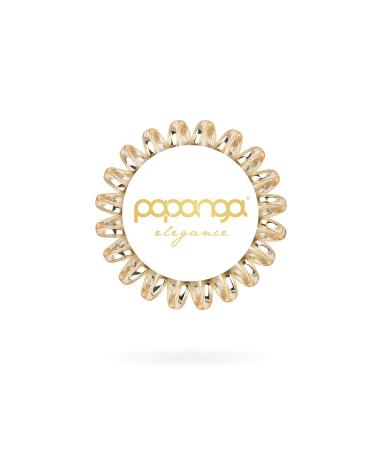 Papanga Spiral Hair Ties - Elegance Edition Small Golden (Gold-Transparent) - Pack of 5 | International Shipping Available - Buy Online on GoSupps.com