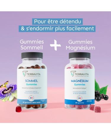 Magnesium Gummies | Ultra Concentrates: 150 mg Magnesium Element by Gummy | Sleep - Stress - Fatigue | Up to 2 Months of Cure | 60 Gummies with Vitamin B6 | Made in France Terravita - Buy Online on GoSupps.com