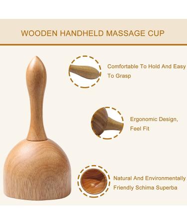Wooden Handheld Massage Cup - Lymphatic Drainage Massager for Body Sculpting and Anti-Cellulite - Buy Online on GoSupps.com