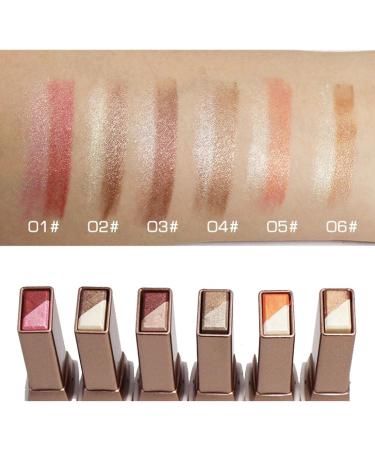 Eyeshadow Stick Matte Finish - Waterproof Long Lasting Bicolor Eye Shadow 6 Gradient Colors Eyeshadow Pencils For Natural Pink Brown Women Girls - Eyes Cosmetics Makeup Sticks Starter Travel Use Aezon 02#brown Coffee - Buy Online on GoSupps.com