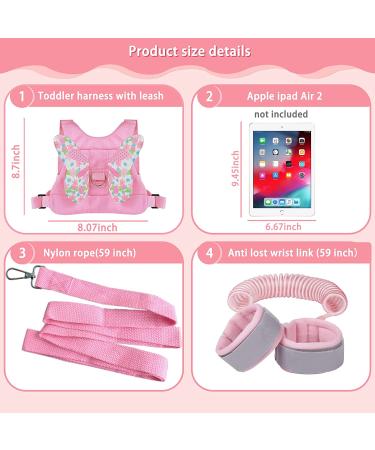 3-in-1 Toddler Harness Leashes + Anti Lost Wrist Link | Safety Backpack for Toddlers | Child Anti Lost Leash | Baby Cute Assistant Strap Belt | Kids Girls Outdoor Activity (Butterfly) - Buy Online on GoSupps.com