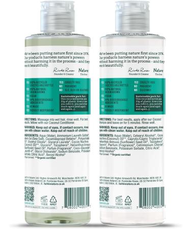 Faith In Nature Natural Coconut Shampoo and Conditioner Set Hydrating Vegan & Cruelty Free No SLS or Parabens For Normal to Dry Hair 2 x 400ml Pack - Buy Online on GoSupps.com