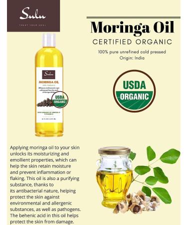 100% Pure USDA Organic Cold Pressed Unrefined Moringa Oil - 8 LBS/1 Gallon - International Shipping Available - Buy Online on GoSupps.com