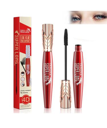 Yaquina Super Long 4d Mascara Yankina Super Long 4d Mascara Yanquina Super Long Mascara Yaquina Super Long Luxurious Mascara Stereo Lengthening Mascara 4d Silk Fiber Lash Mascara Black Waterproof (1PCS)