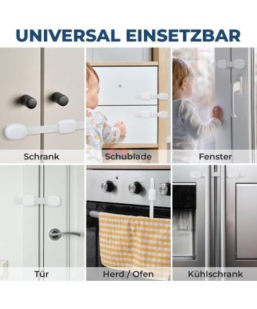 Hoffenbach Child Locking for Closets & Drawers - 8 Pack No-Drill Baby Safety Lock for Cabinets & Drawers - Secure Your Home Today! - Buy Online on GoSupps.com
