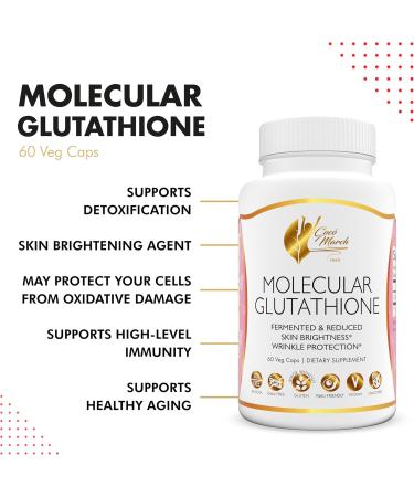 Coc March N.M.D Molecular Glutathione Supplement 500 mg Potent Antioxidant for Immune Support Health & Beauty Low Molecular Weight Vegan Gluten Free Soy & Dairy Free GMO Free 60 Veg Capsules 60 Count (Pack of 1) - Buy Online on GoSupps.com