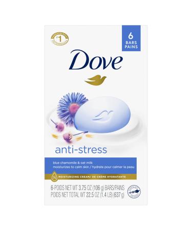 Dove Beauty Bar Soap for Calm Replenished Skin Oatmeal and Rice Milk Scent Tranquil and Hydrated Skin 106g (Pack of 6)