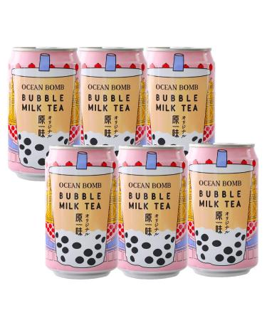 Ocean Bomb Boba Tea Tapioca Pearls, Canned Bubble Popping Milk Tea, Ready to Drink in a Can (Original, 6 Pack) Original 10.65 Fl Oz (Pack of 6)
